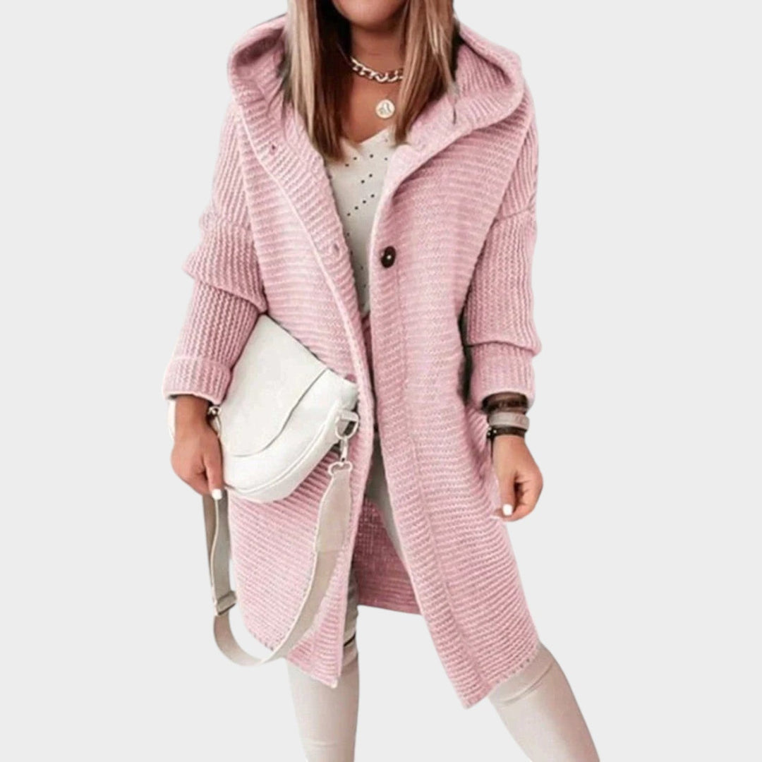 Dames Gebreide Cardigan Dikke Lange Hoodie