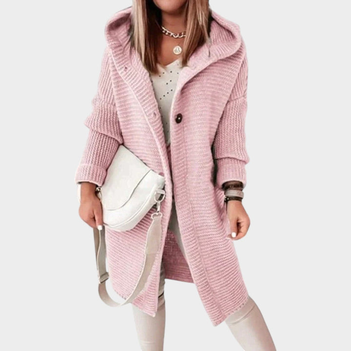 Dames Gebreide Cardigan Dikke Lange Hoodie