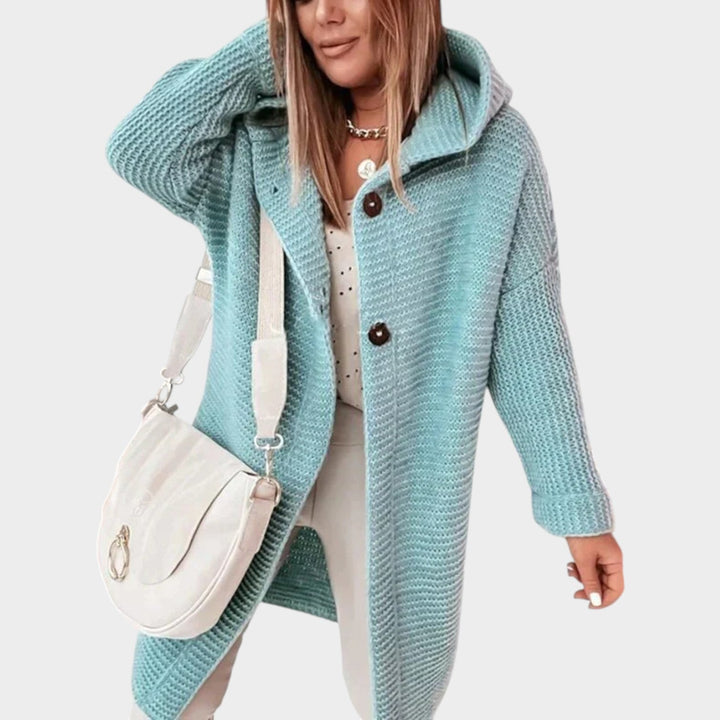 Dames Gebreide Cardigan Dikke Lange Hoodie