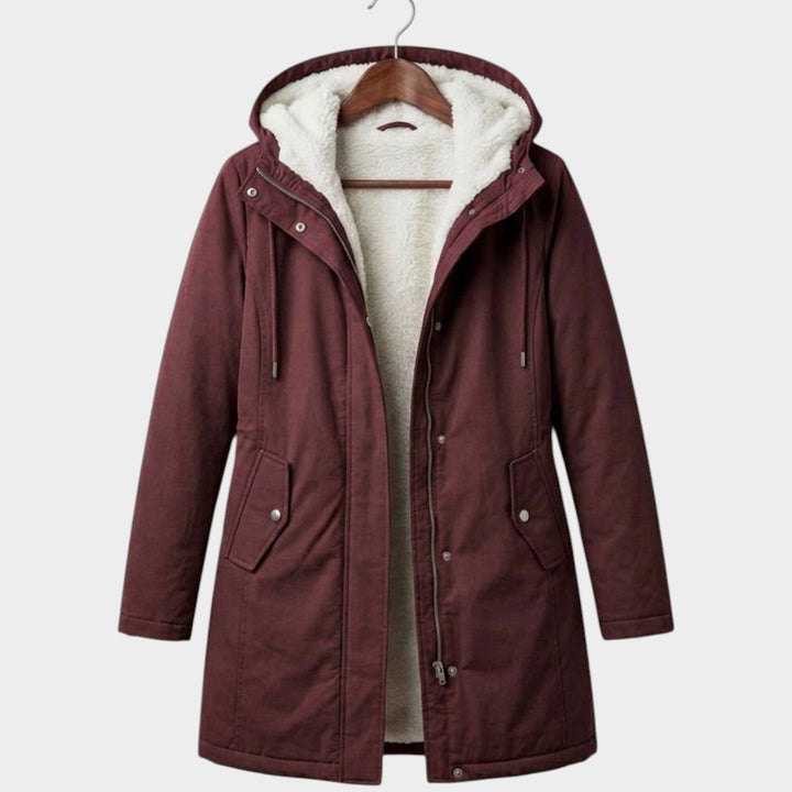 Dames Winterjas Fleece Gevoerd Lange Lijn
