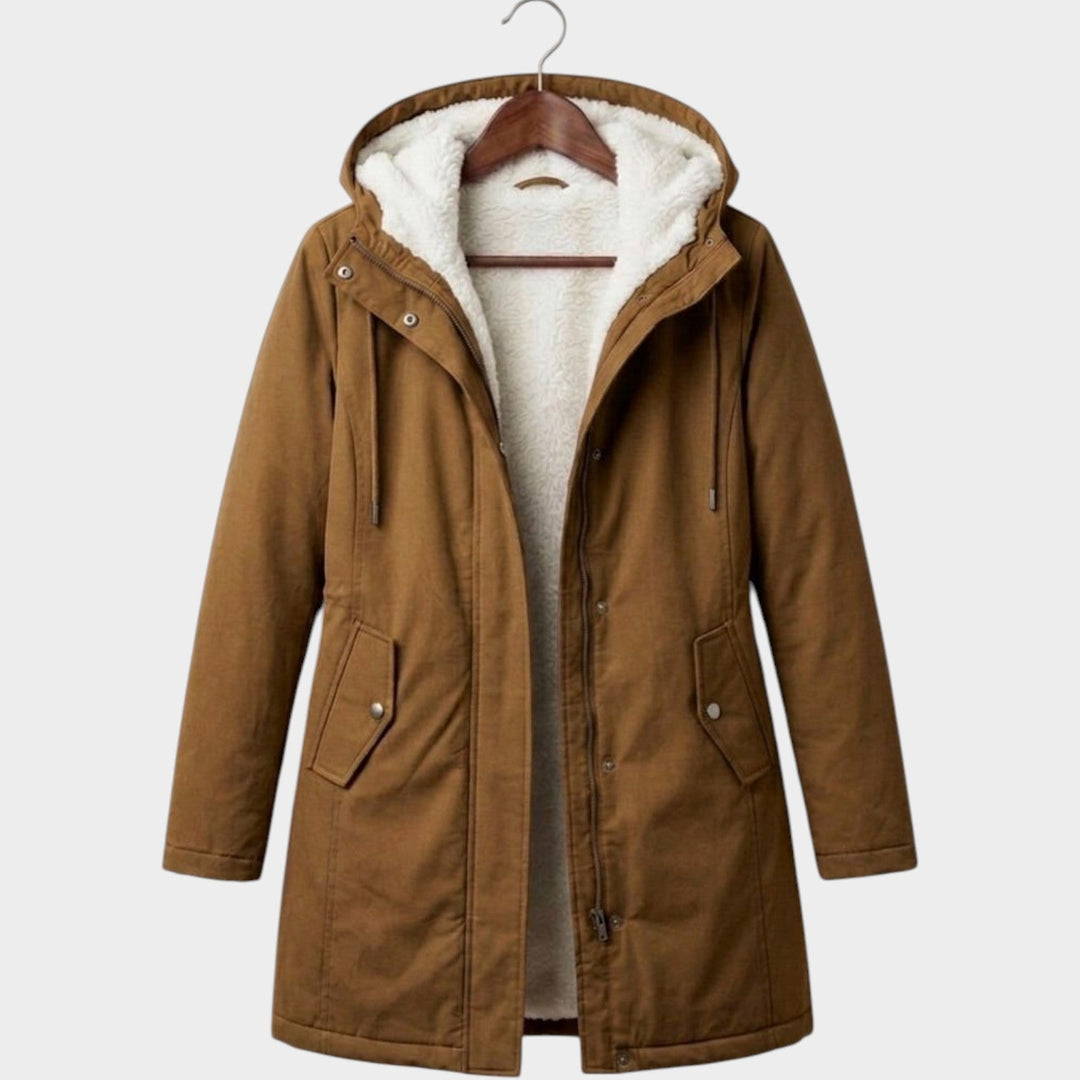 Dames Winterjas Fleece Gevoerd Lange Lijn