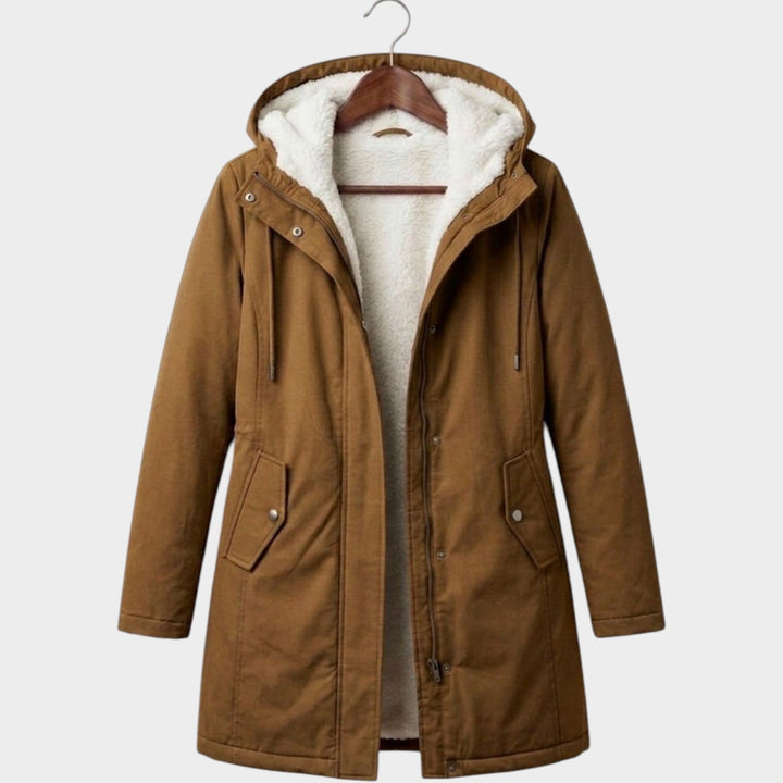 Dames Winterjas Fleece Gevoerd Lange Lijn