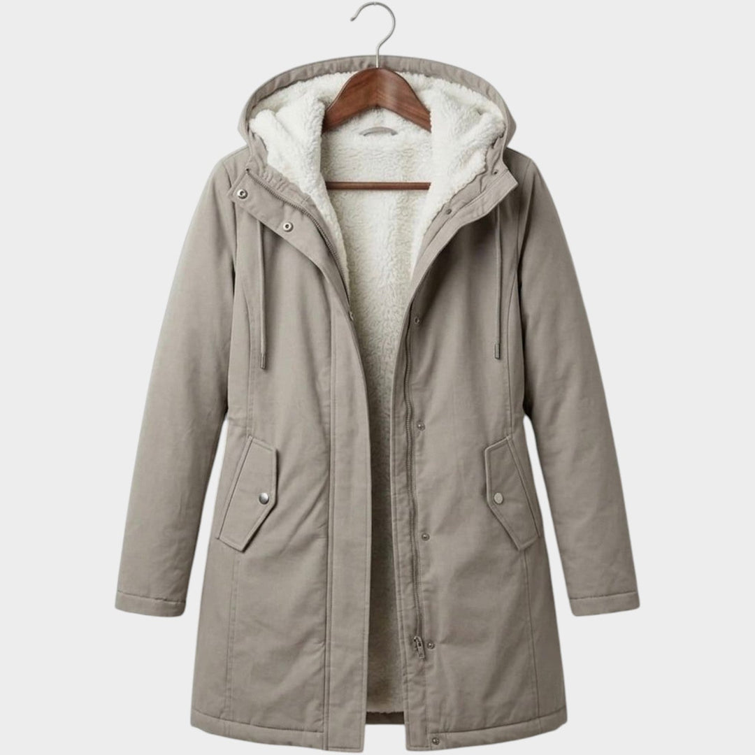 Dames Winterjas Fleece Gevoerd Lange Lijn