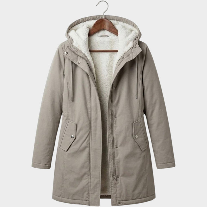 Dames Winterjas Fleece Gevoerd Lange Lijn