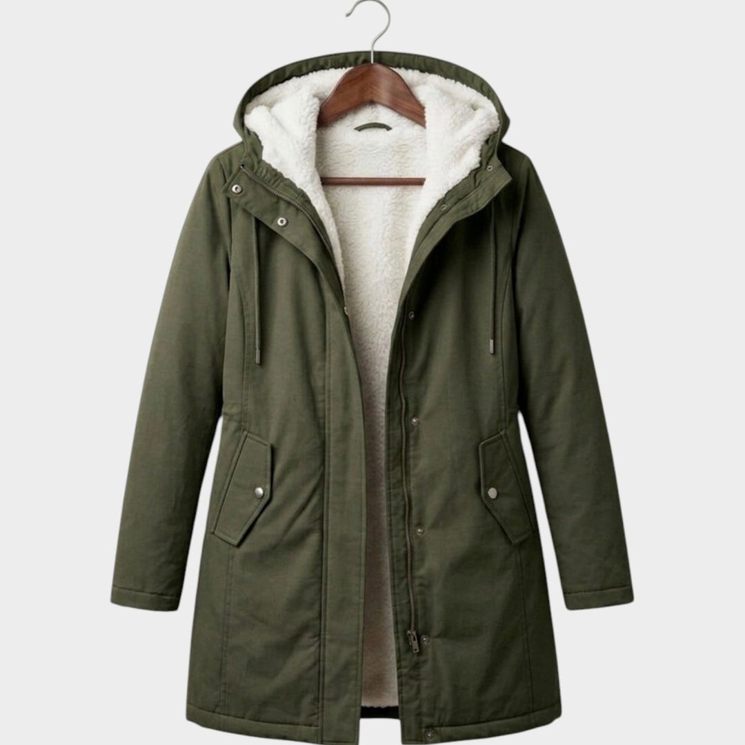 Dames Winterjas Fleece Gevoerd Lange Lijn