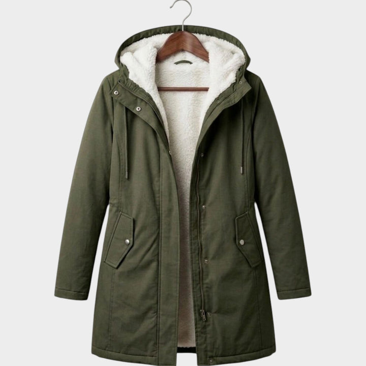 Dames Winterjas Fleece Gevoerd Lange Lijn
