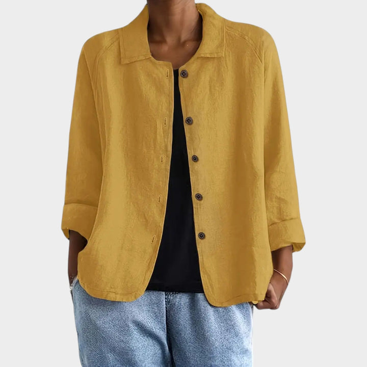 Dames Linnenmix Cardigan Relaxed Fit