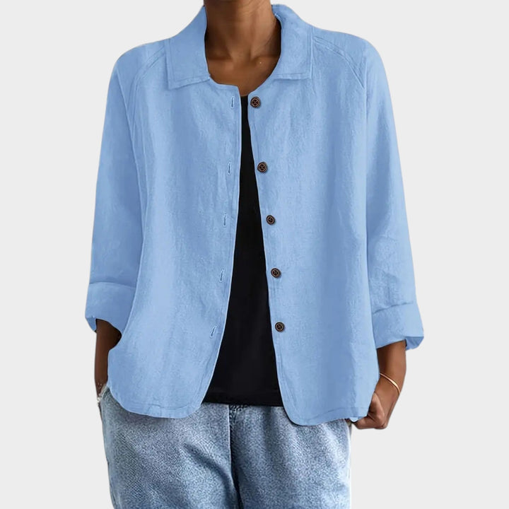 Dames Linnenmix Cardigan Relaxed Fit