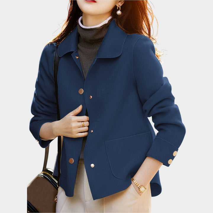 Dames Blazer Casual Met Gouden Knopen Voor Tailored Fit