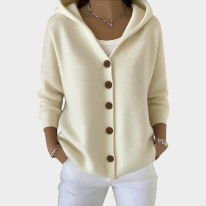 Dames Gebreide Cardigan Losse Pasvorm Met Capuchon