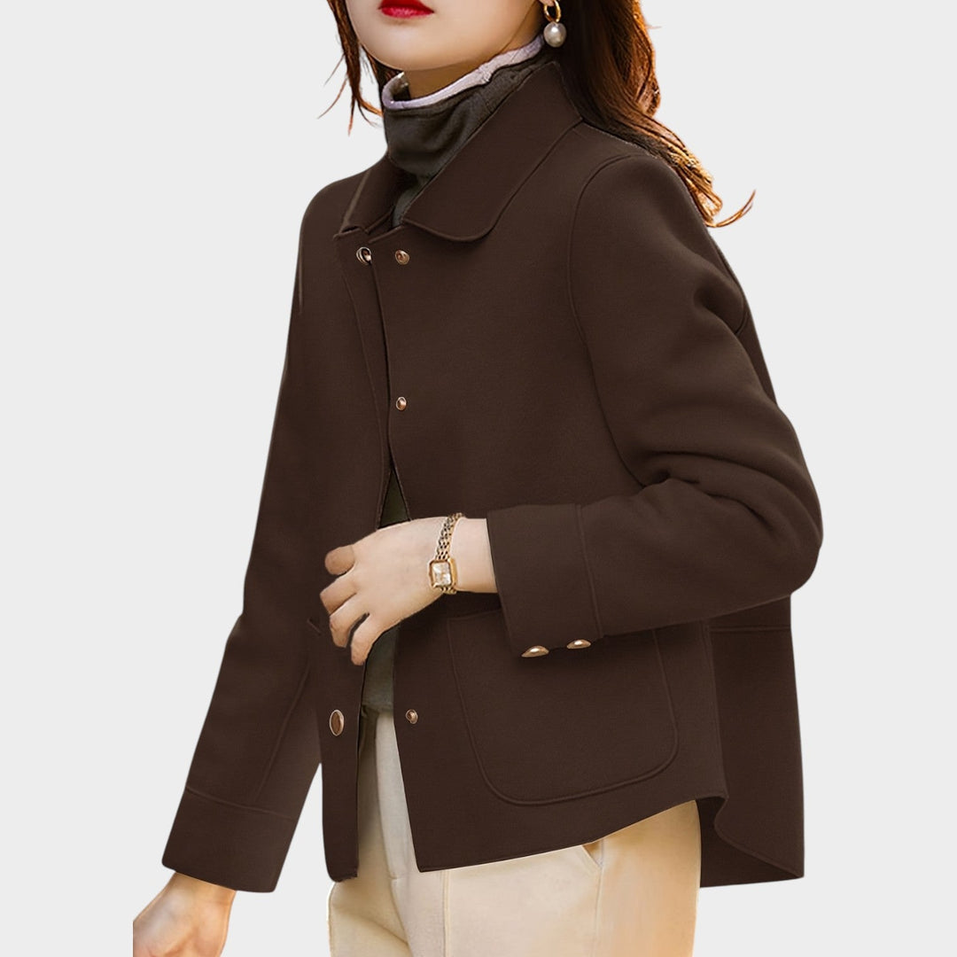 Dames Blazer Casual Met Gouden Knopen Voor Tailored Fit