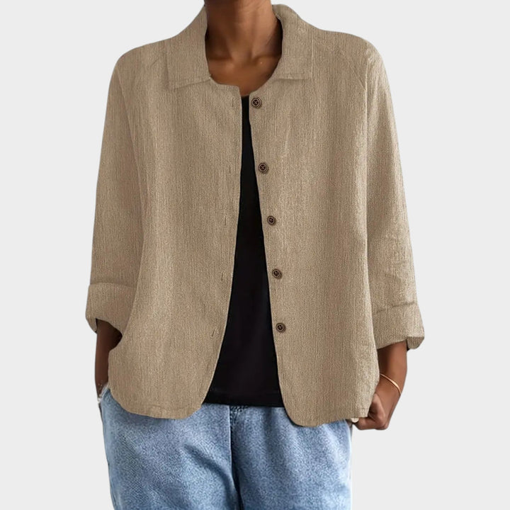 Dames Linnenmix Cardigan Relaxed Fit