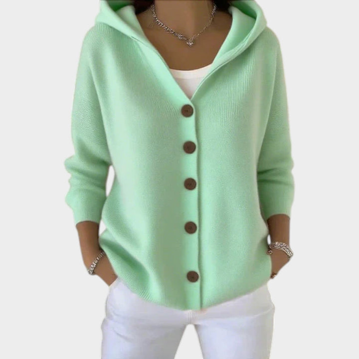 Dames Gebreide Cardigan Losse Pasvorm Met Capuchon