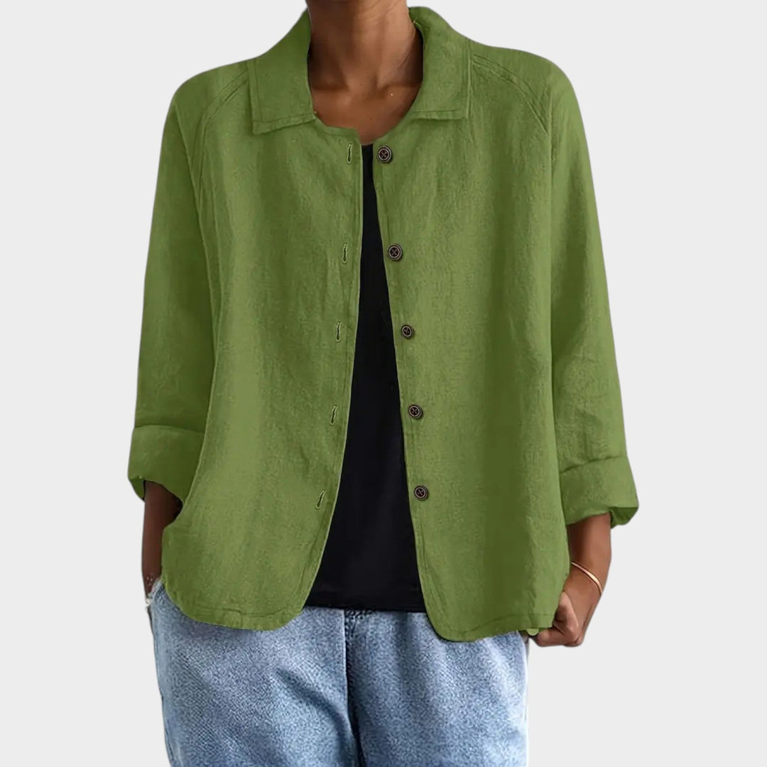 Dames Linnenmix Cardigan Relaxed Fit