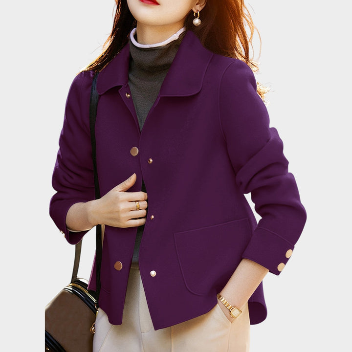 Dames Blazer Casual Met Gouden Knopen Voor Tailored Fit