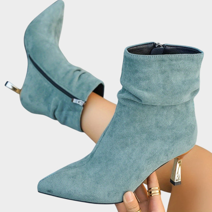 Dames Enkellaarsjes met Kitten Heel en Pluche Voering in Elegante Stijl