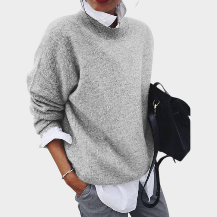 Dames Trui Gebreid Klassiek Crew Neck Ontwerp