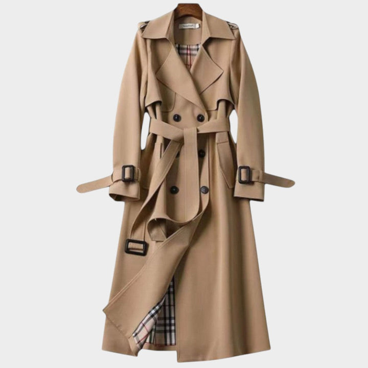 Vrouwen Trenchcoat Met Ceintuur Dubbelgeknoopt