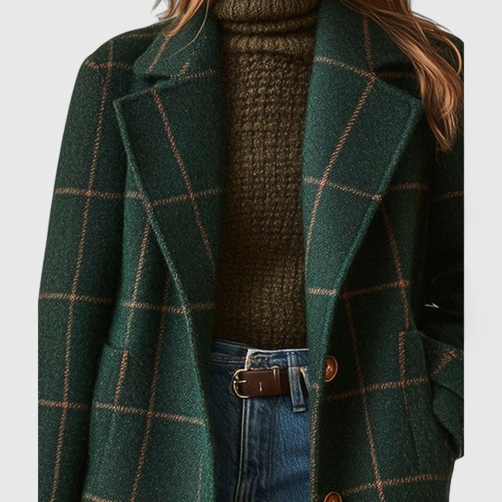 Dames Geruite Woljas Lange Snit Tailored Fit