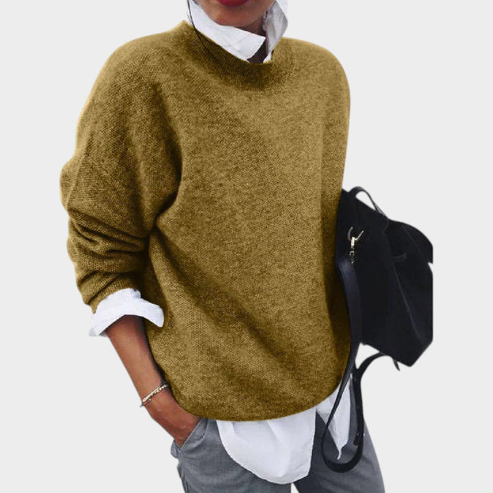 Dames Trui Gebreid Klassiek Crew Neck Ontwerp
