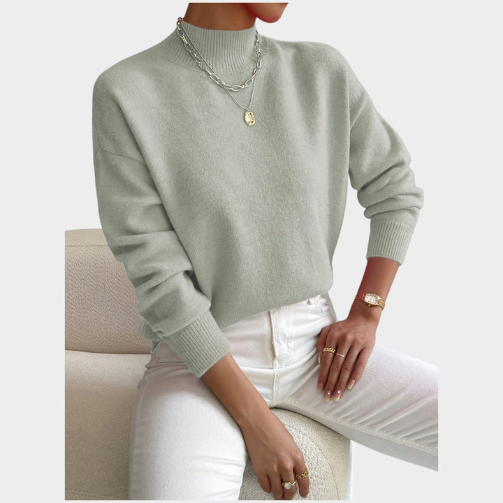 Dames Gebreide Trui Met Hoge Hals Relaxed Fit