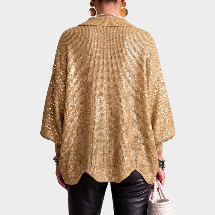 Dames Gebreide Cardigan Gouden Knopen Oversized