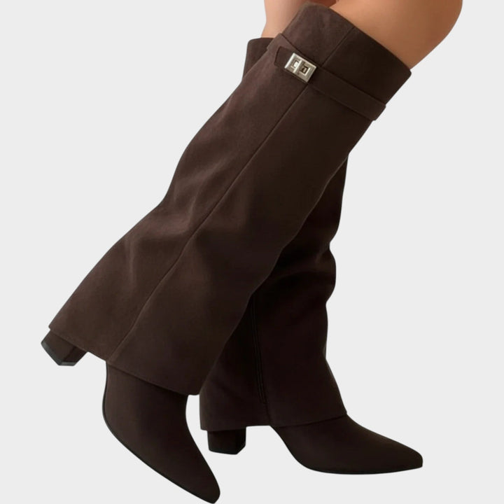 Dames Kniehoge Laarzen Casual Suède Slouch Lage Hak
